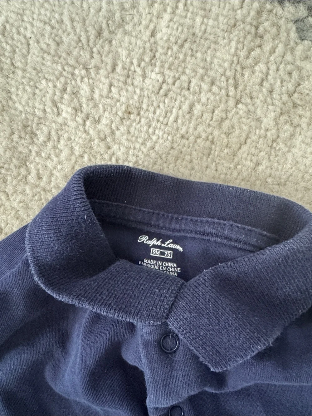 Lot of 4 Pieces Ralph Lauren Blue Striped Kids Boys Onesie Romper 9M
